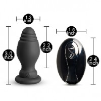 Anal Plug Vibrating with Detachable Black Tail, 10 Functions, Remote Control